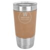 20 oz. Stainless Steel Leatherette Tumbler w/Clear Lid Thumbnail